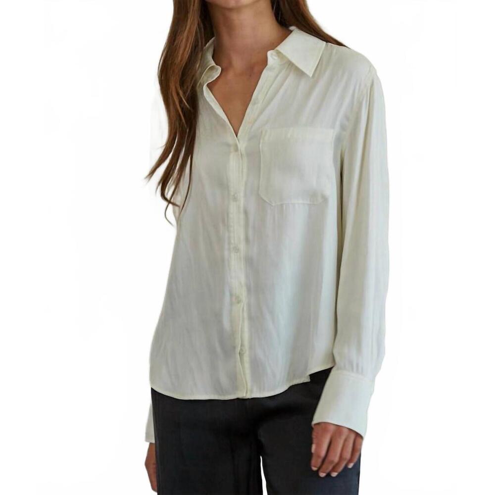 NEW BY TOGETHER sonika satin button down shirt in white
